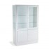 Vitrina pie de cuatro puertas en color blanco y estantes de cristal templado (Dos medidas disponibles) - Medidas: 100x40x160 - Referencia: 6035.T