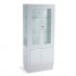 Vitrina pie de cuatro puertas en color blanco y estantes de cristal templado (Dos medidas disponibles) - Medidas: 60x30x140 - Referencia: 6034.T