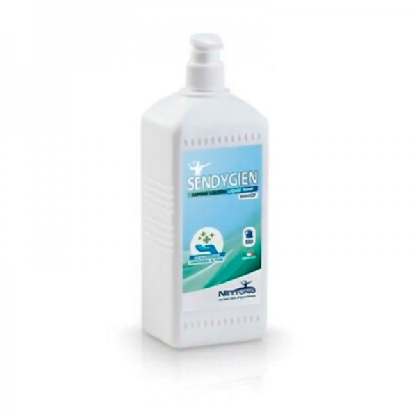 Jabón líquido con acción higienizante Sendygien de un litro con dosificador