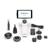 Cámara de diagnóstico digital: RCS-100 Riester con lentes intercambiables actúa como otoscopio, dermatoscopio, lente general y adaptador para endoscopia