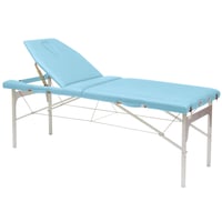 Camilla plegable Ecopostural: dos cuerpos, con estructura de aluminio y patas regulables (70 x 182 cm)