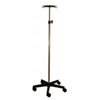 Soporte de suero Kinefis de acero cromado con base y dos colgadores de PVC