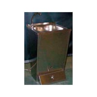 Lavamanos autónomo de acero inoxidable: con instalación a la red y accionamiento con pulsador. Incluye válvula mezcladora (45 x 45 x85 cm)