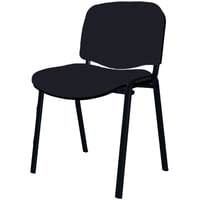 Silla Iso con estructura epoxy negra y tapizado Baly (textil) en color negro