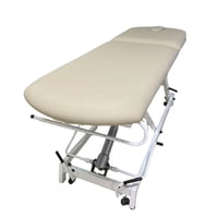 Camilla hidráulica Kinefis Opportunity: estructura de dos cuerpos, regulación en altura, respaldo regulable y color 1049 LEINEN (62x90) - EXPOSICIÓN