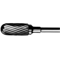 Fresa fabricada en carburo de Tungsteno 1546: Abrasión Media-Fina. Ideal para la finalización del desbastado de uñas