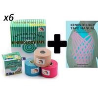 Pack: Libro Kinesiology Tape Manual + 6 Rollos Vendaje Neuromuscular Temtex Kinesiology Tape