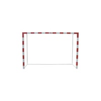 Juego de Porterías Fútbol-Sala y Balonmano Metálicas trasladables 80x80mm con base de tubo redondo