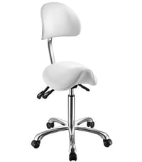 Taburete de belleza tipo pony con respaldo Noble (colores disponibles)