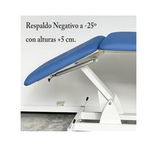 Sistema respaldo en negativo -25º (alturas máxima / mínima suben 5 centímetros)