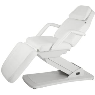 Sillón camilla de estética Ster: Eléctrico con tres motores para regular la altura e inclinación del respaldo, reposabrazos extraíble y agujero facial