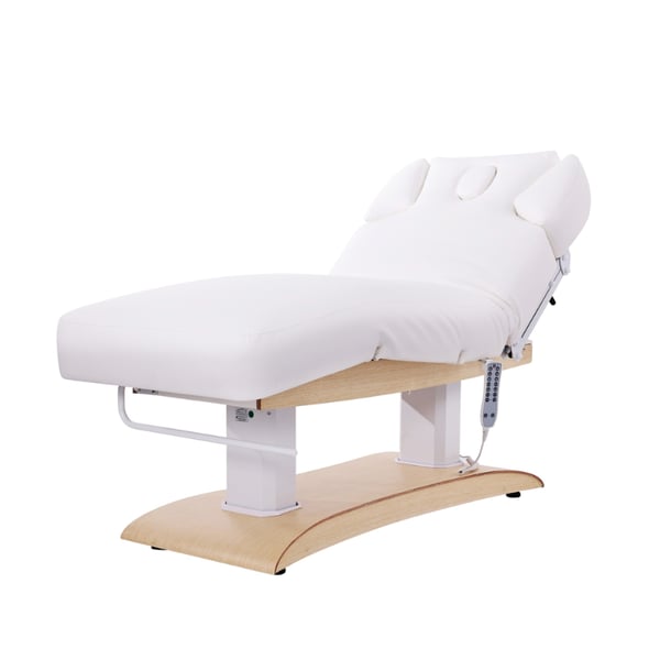 Camilla eléctrica Spa Troch+: de 3 cuerpos y 4 motores con calefacción, función Antigravity y memoria de posiciones (color blanco)