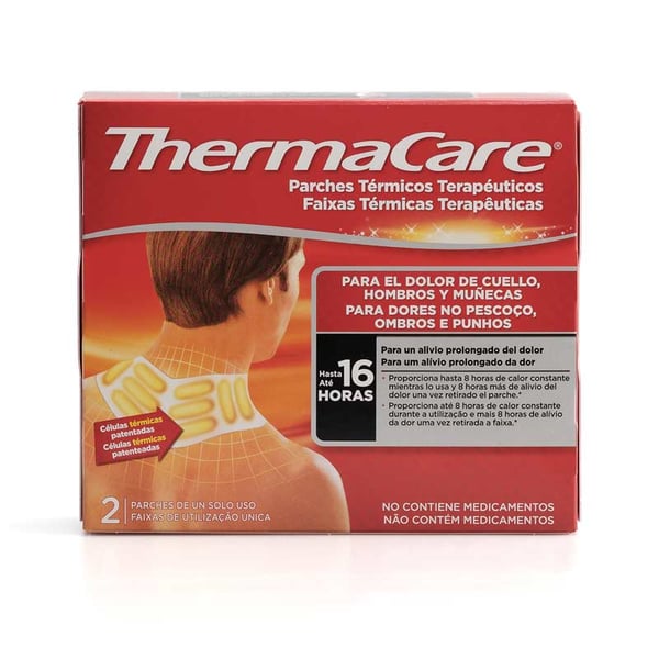 Thermacare cuello y hombro: parches térmicos terapéuticos para el dolor de cuello, hombro y muñeca (dos unidades)