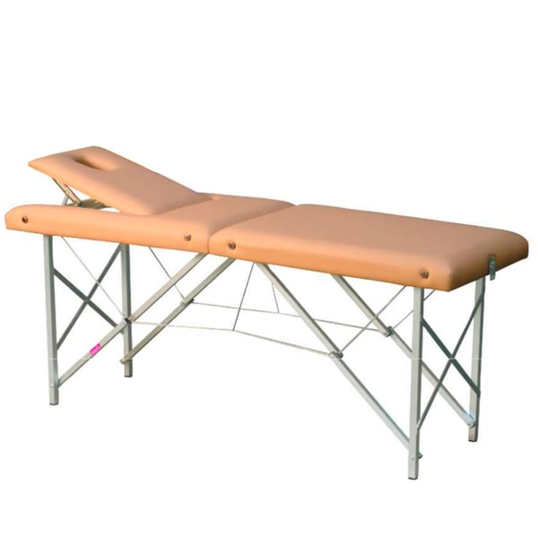 Camilla plegable de aluminio, dos cuerpos y altura fija Kinefis Tisza 182 x 62