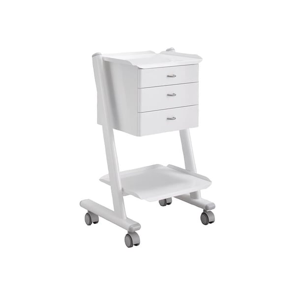 Carrito dental móvil con ruedas c2rk3: contiene tres cajones