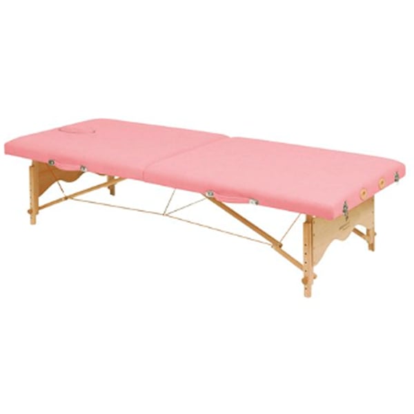 Camilla plegable Ecopostural: dos cuerpos, con estructura de madera y diseño especial para las técnicas Shiatsu (70 x 182 cm)