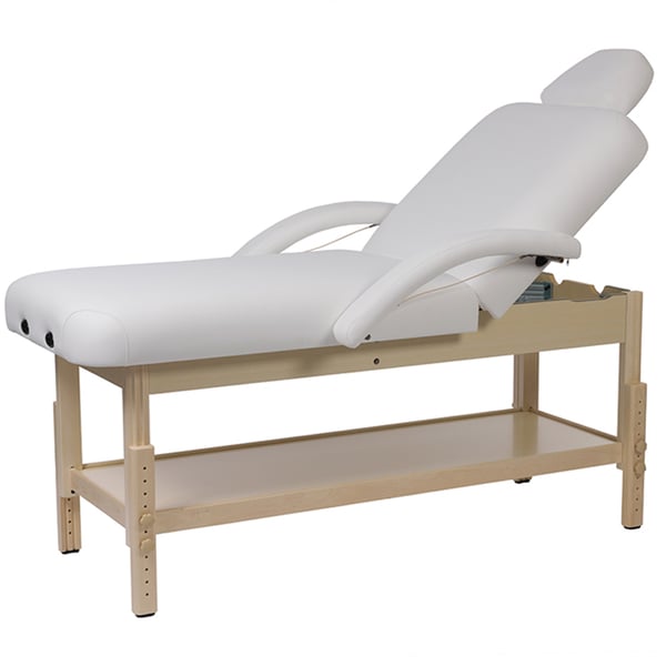 Camilla fija de estética de madera Long de dos cuerpos: Funcionalidad y acabados de gran calidad (2 colores de madera disponibles)