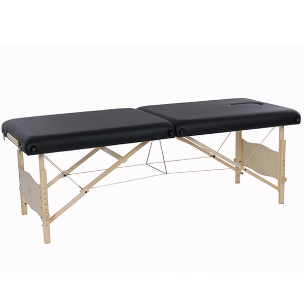 Camilla plegable de madera Plenic de 2 cuerpos: Agujero facial y bolsa de transporte (colores disponibles)