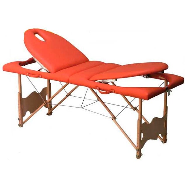 Camilla plegable de madera altura regulable 2 cuerpos reclinables 182x70