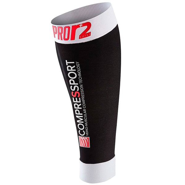 ÚLTIMAS TALLAS - Compressport Pernera Pro Racing Calf R2 Swiss - Color Negro (Talla 1: 30-34 cm)