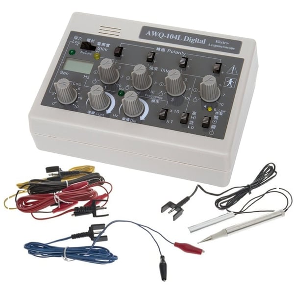 Estimulador de electroacupuntura AWQ-104L + Buscapuntos: Equipado con cuatro canales de salida