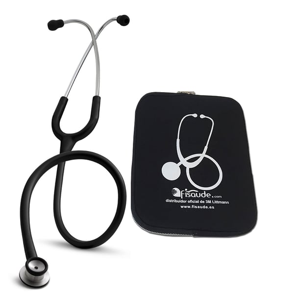Fonendoscopio Littmann Classic II Neonatal (color negro) + Regalo de funda protectora acolchada