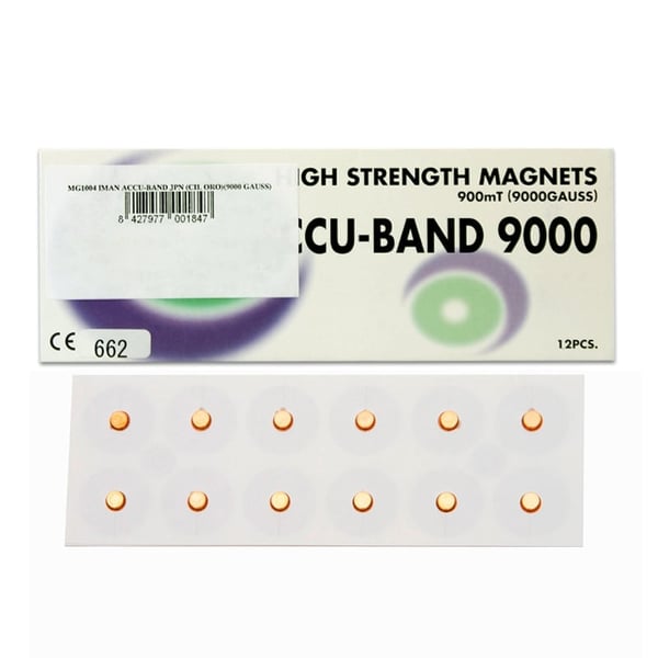 Imán Accu-Band Chapado en Oro 9000 gauss: Diámetro 5mm (12 unidades)