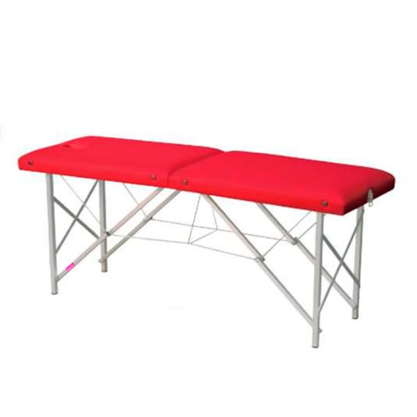 Camilla plegable de aluminio, dos cuerpos y altura fija Kinefis Guadiana 182 x 62