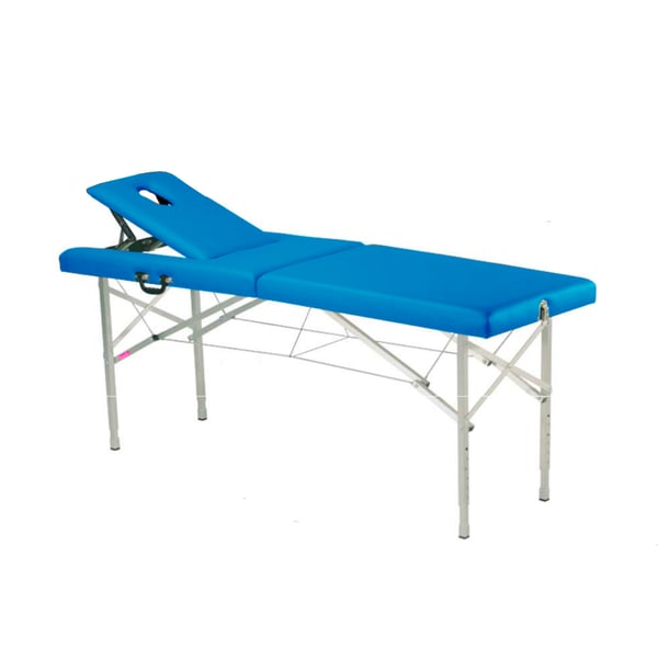 Camilla plegable de aluminio, dos cuerpos y regulable en altura Kinefis Mosa 182 x 62