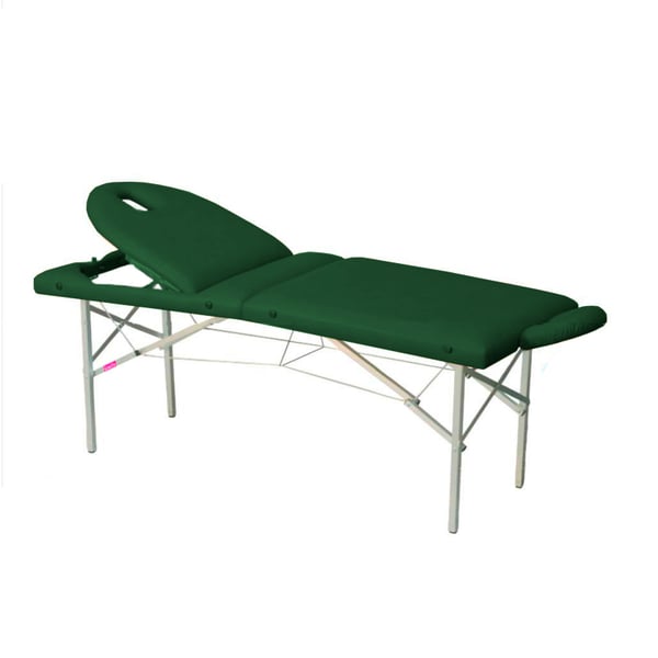 Camilla plegable de aluminio, dos cuerpos y cabezales abatibles, Kinefis Turia 182 x 70
