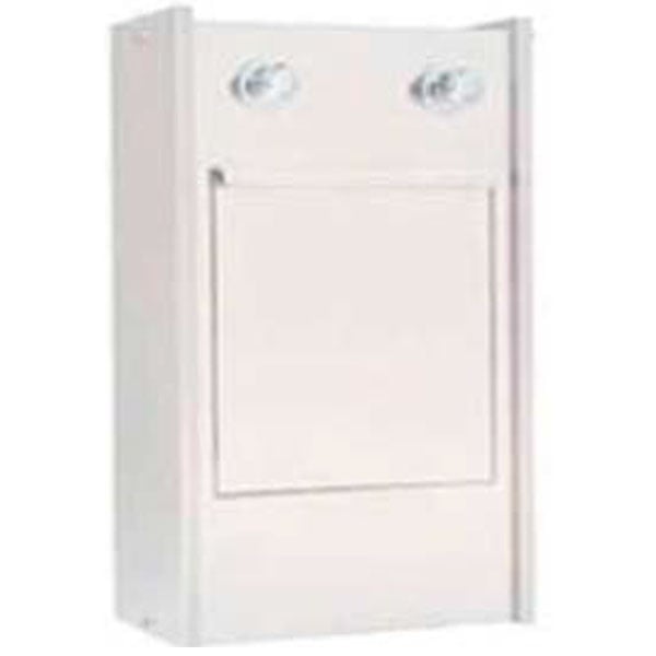 Lavacuñas visto cuba en acero inoxidable con grifería manual, soporte de cuñas en su interior (45X30X75 cm)