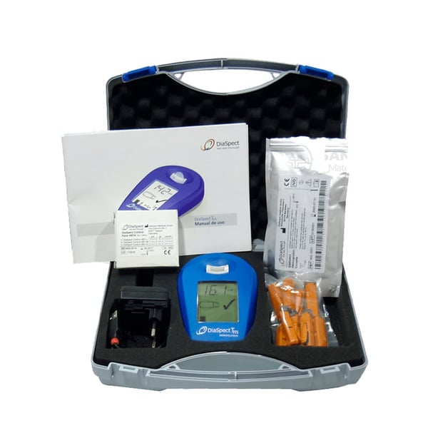 Maletín Analizador de Hemoglobina DiaSpect™ Tm con Bluetooth: Resultados en 1 Segundo, Portátil y Preciso