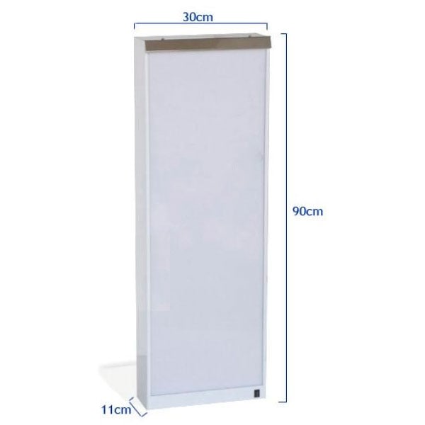 Negatoscopio de columna mural con encendido directo en acero inoxidable (2 medidas)