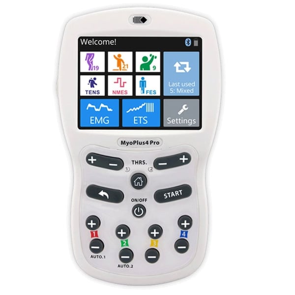 Biofeedback Electroestimulador Neurotrac Myoplus 4 PRO: Pantalla táctil a color y sistema multifase que combina EMG - ETS - STIM en un mismo programa