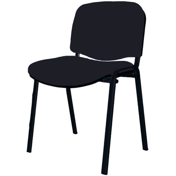 Silla Iso con estructura epoxy negra y tapizado Baly (textil) en color negro