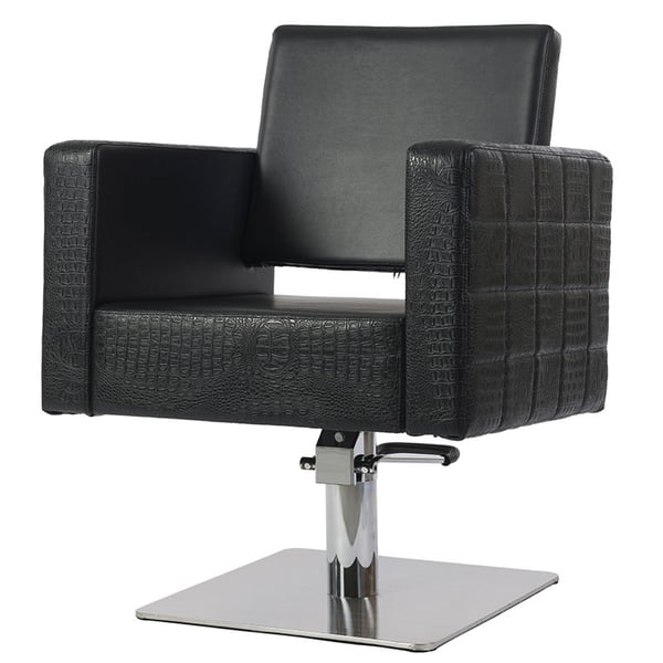 Sillón de Peluquería Brando: Diseño ergonómico, clásico y elegante, líneas cuadradas y reposabrazos