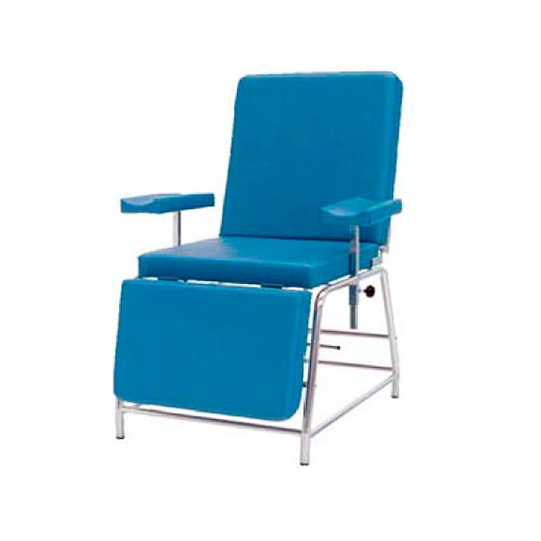 Sillón de extracciones de sangre: fabricado en acero cromado (165 x 60 x 80 cm)