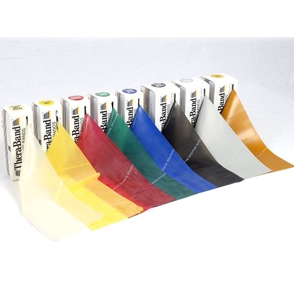 Thera Band 5.5 metros: Cintas de Látex (varias resistencias)