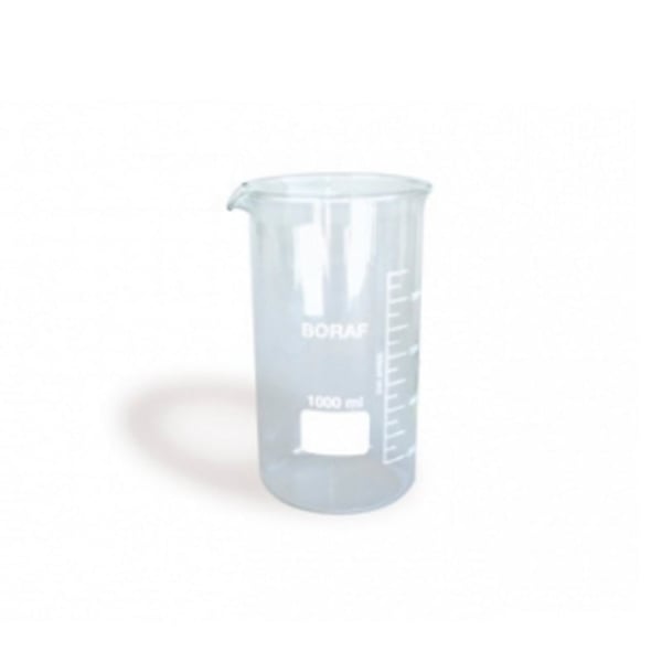Vaso cristal graduado forma alta 1000 c.c. con pico