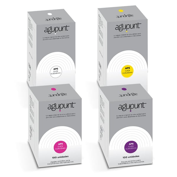 Agujas de Fisioterapia para Punción Seca Agu-punt APS Click: Diseñadas para ser aplicadas con una sola mano