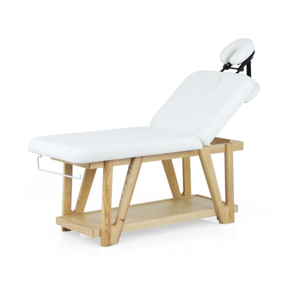 Camilla Fija de Madera para Spa y Estética Weelko SERR (2 Cuerpos) con Estante Inferior y Acolchado de Alto Confort