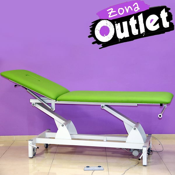 Camilla eléctrica de dos cuerpos Kinefis Excellent 194 x 62 cm con ruedas escamoteables - Color verde manzana - ¡ÚLTIMA UNIDAD!