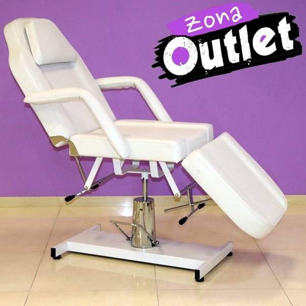 Sillón camilla de estética Ment: Hidráulico con estructura metálica de tres cuerpos, multifuncional y regulable en altura con reposabrazos extraíbles - ¡ÚLTIMA UNIDAD!