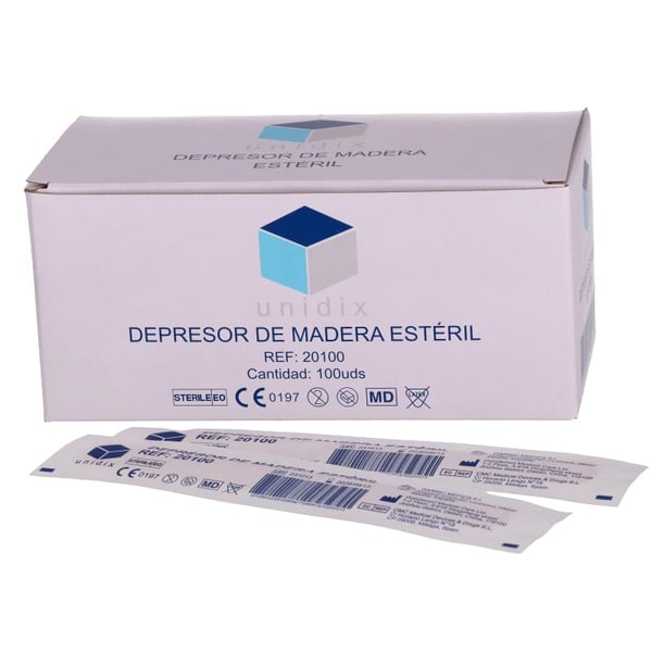 Depresor de madera estéril (Caja de 100 unidades)