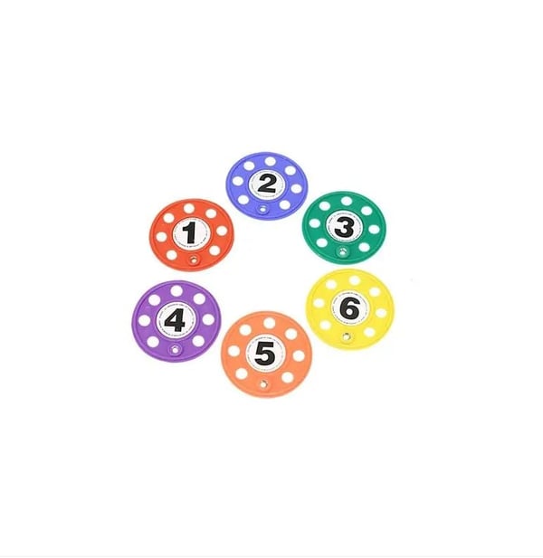 Juego de seis discos con agujeros