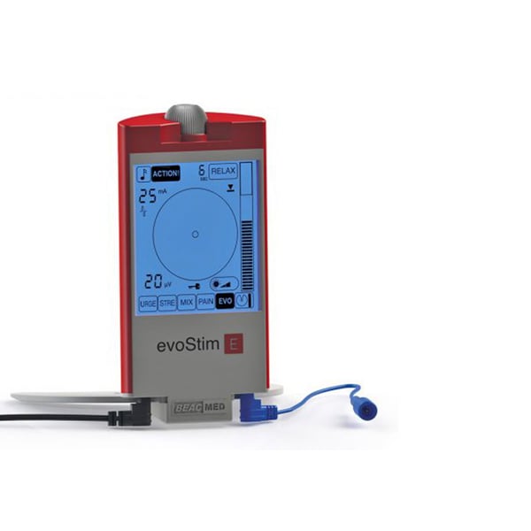 Unidad terapéutica EvoStim E: un canal de estimulación, biofeedback electromiográfico y estimulación provocada por EMG