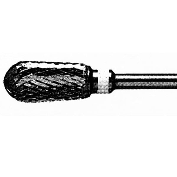 Fresa fabricada en carburo de Tungsteno 1506: Abrasión Media-Fina. Ideal para la finalización del desbastado de uñas