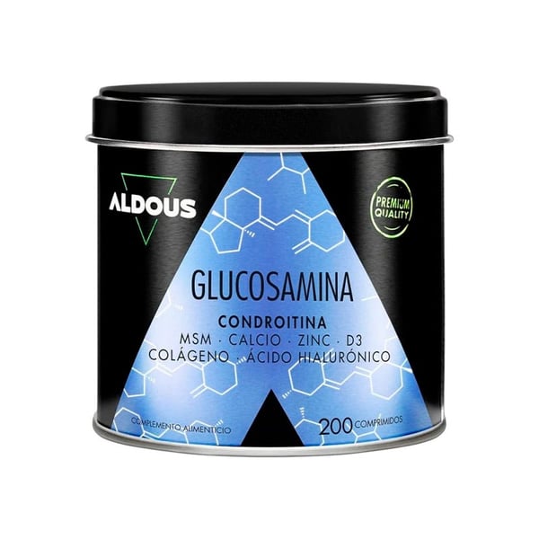 Glucosamina con Condroitina, MSM, Vitaminas y Minerales Aldous (200 comprimidos)