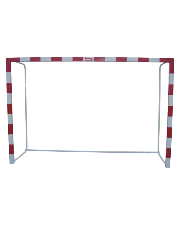 Juego de Porterias Fútbol-Sala y Balonmano de Aluminio Trasladables 80x80mm con Base de Tubo Redondo