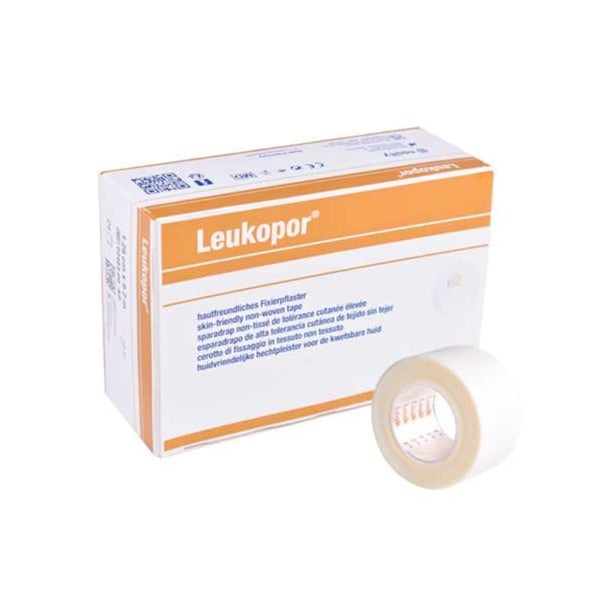 Leukopor 2,5 cm x 9,2 metros: Esparadrapo de papel microporoso (caja 12 unidades)